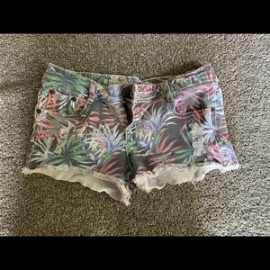 Floral Jean shorts